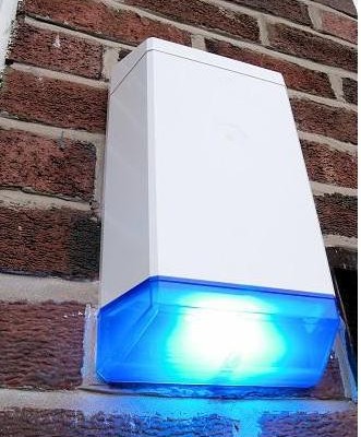 Burglar alarm flashing